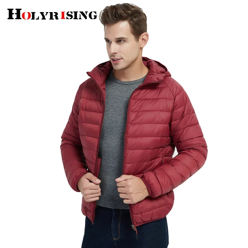 Holyrising Jacket Men 2024 Fashion Male Parka Mens Hooded s and Coats Man Light down Parkas 5 color 18833-5