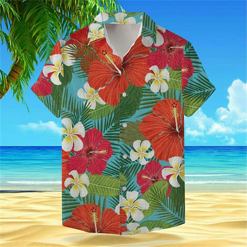 

Summer Floral Parrot 3d Print Shirt Men Women Fashion Shirts Single-Breasted Short Sleeve Hawaiian Shirts Blouse Men's Clothing