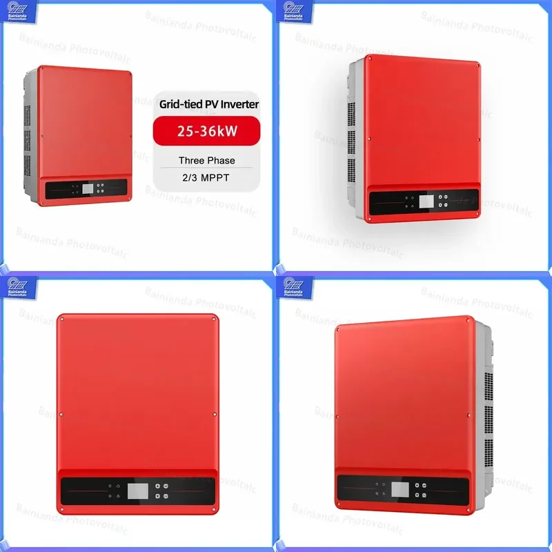 30KW 36KW Grid Tie Solar Inverter Three Phase 3 MPPT PV Power Converter 25KW 29.9KW On Grid Inverter for Home System