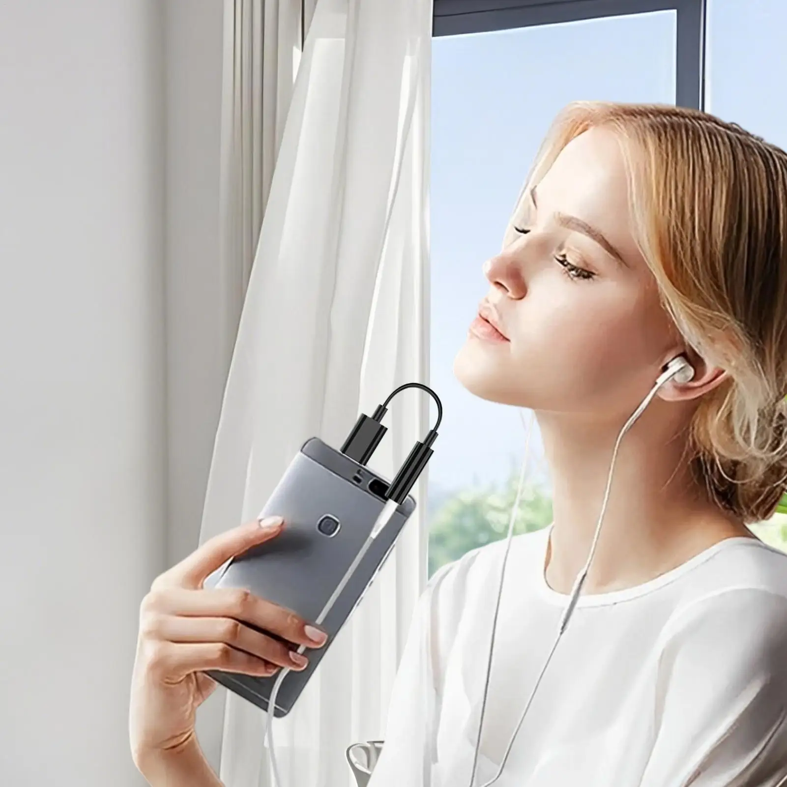 Type C To Audio Jack Adapter Headphone Jack Converter 3.5mm Connector For Mobile Smartphone Laptop Game Headset Conference Calls