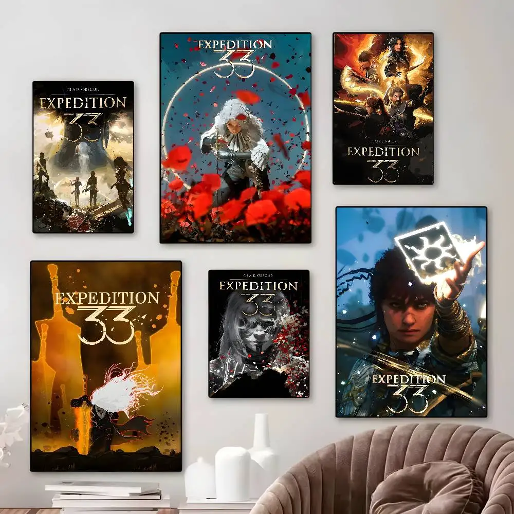 لعبة كلير O-Obscur E-Expedition33 ملصق فني قماش HD ورق طباعة جمالي جدار الفن لغرفة المعيشة بار ديكور منزلي أنيق