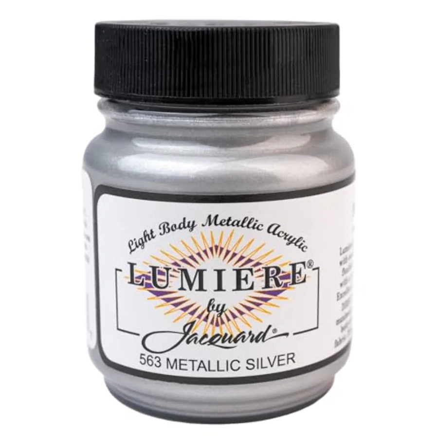 Lumiere Metallic Silver Fabric Paint for Crafts