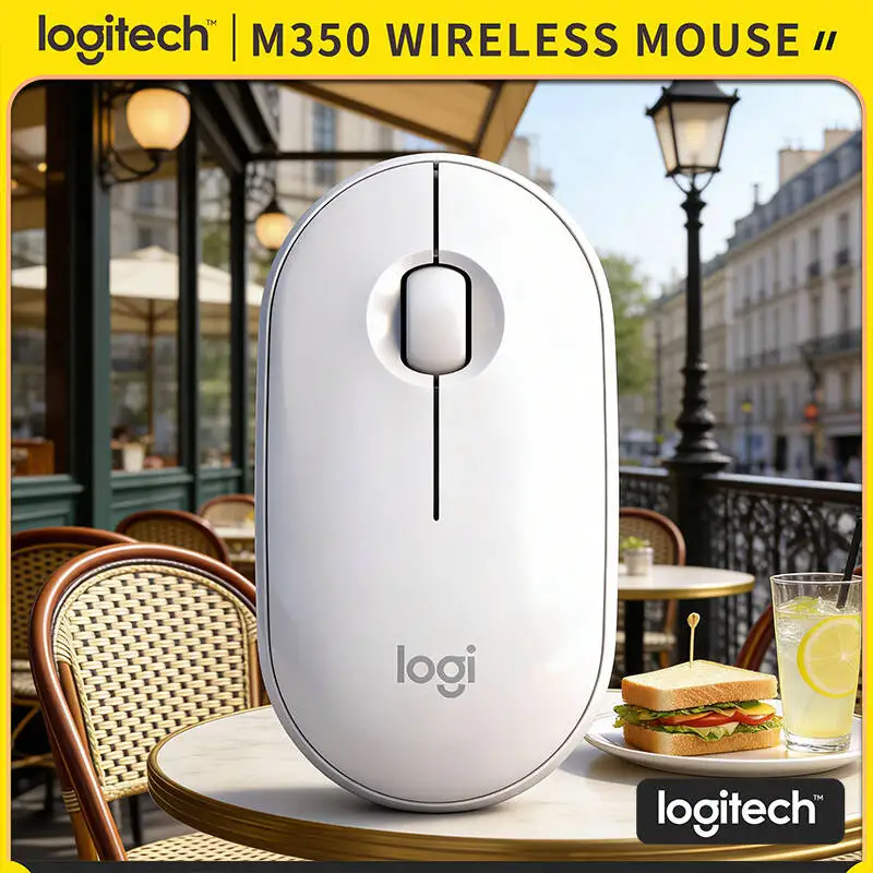 

Мышь Logitech M350 Pebble Travel — тонкий дизайн, бесшумные нажатия, USB-накопитель, радиус действия 10 м, подходит для ноутбуков, идеально для использования в дороге