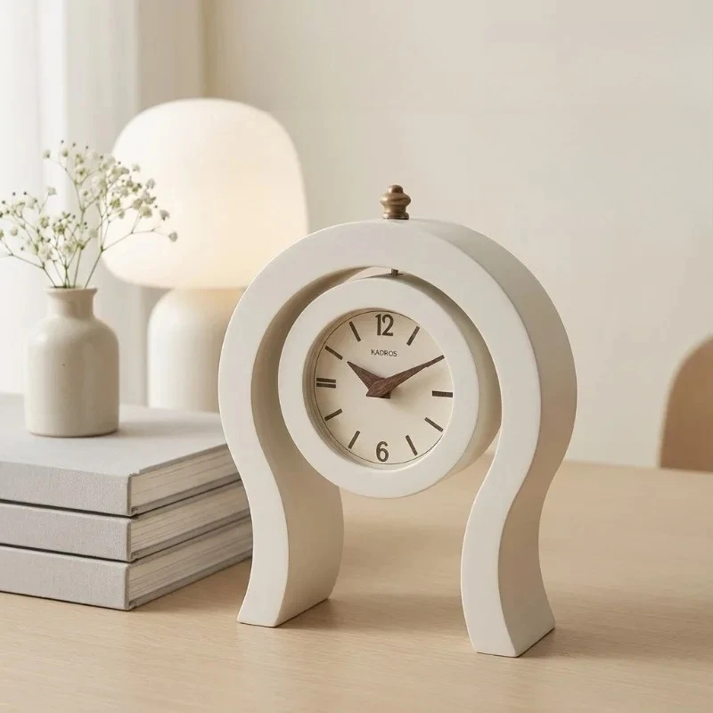 Wooden Table Clock Nordic Arch Shape Ornament Desk Clock Minimalist Silent Quartz Desktop Clocks Bedroom Home Decor Table Watch