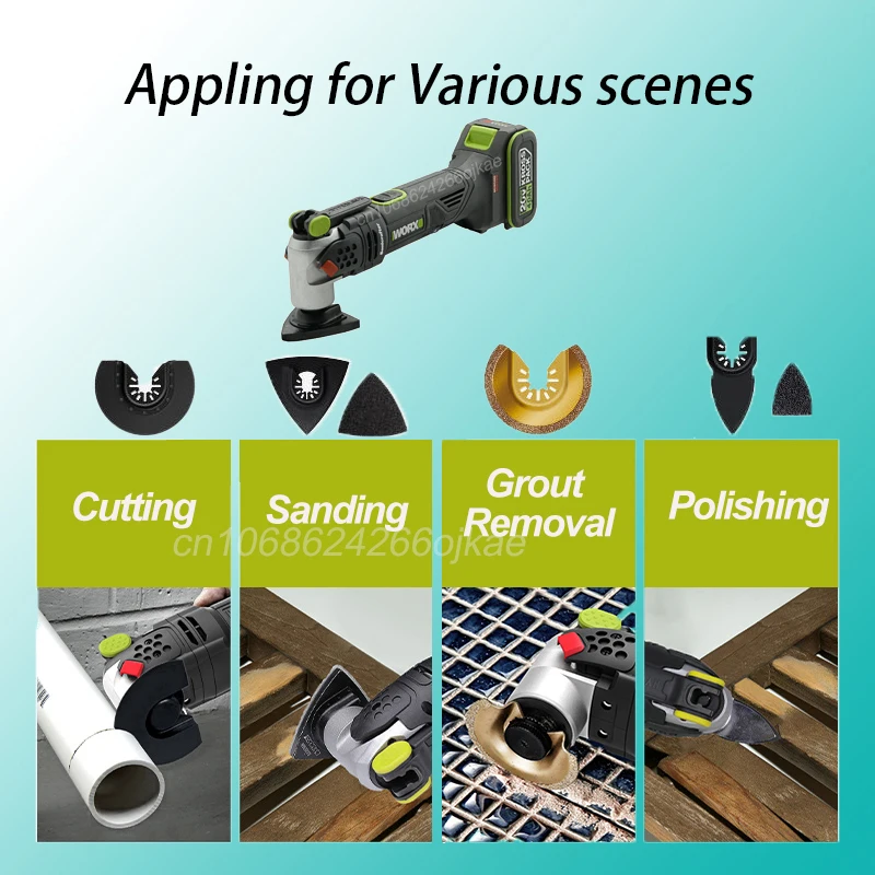 Worx Oscillating Multi-Tools WU690 BareTool 20v 18000T/min Swing Angle 4 Highly Efficient for Wood Metal Cutting and Polishing