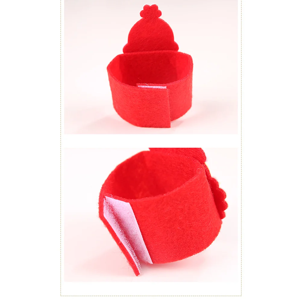 

12Pcs Santa Claus Christmas Napkin Rings Non-Woven Table Decoration Party Napkin Holders Festival Dining Supplies