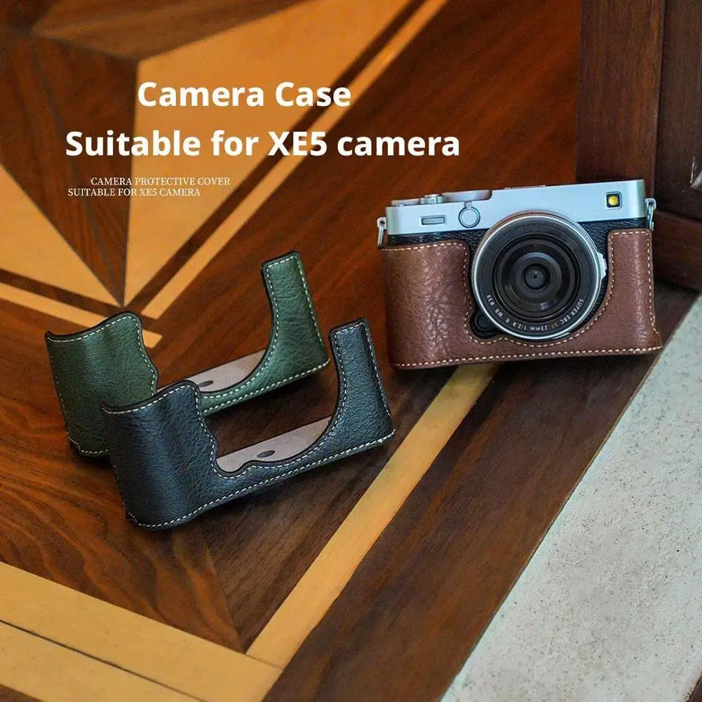 Retro Leather Case For Fujifilm Xe5 Digital Camera - Protective With Strap And Grip Leather Camera Half Bag Body Camera Cases