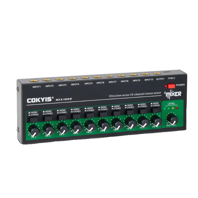 Multi-Channel processador de áudio, baixo ruído estéreo, Mono Mixer, 10-Way Mixer, novo