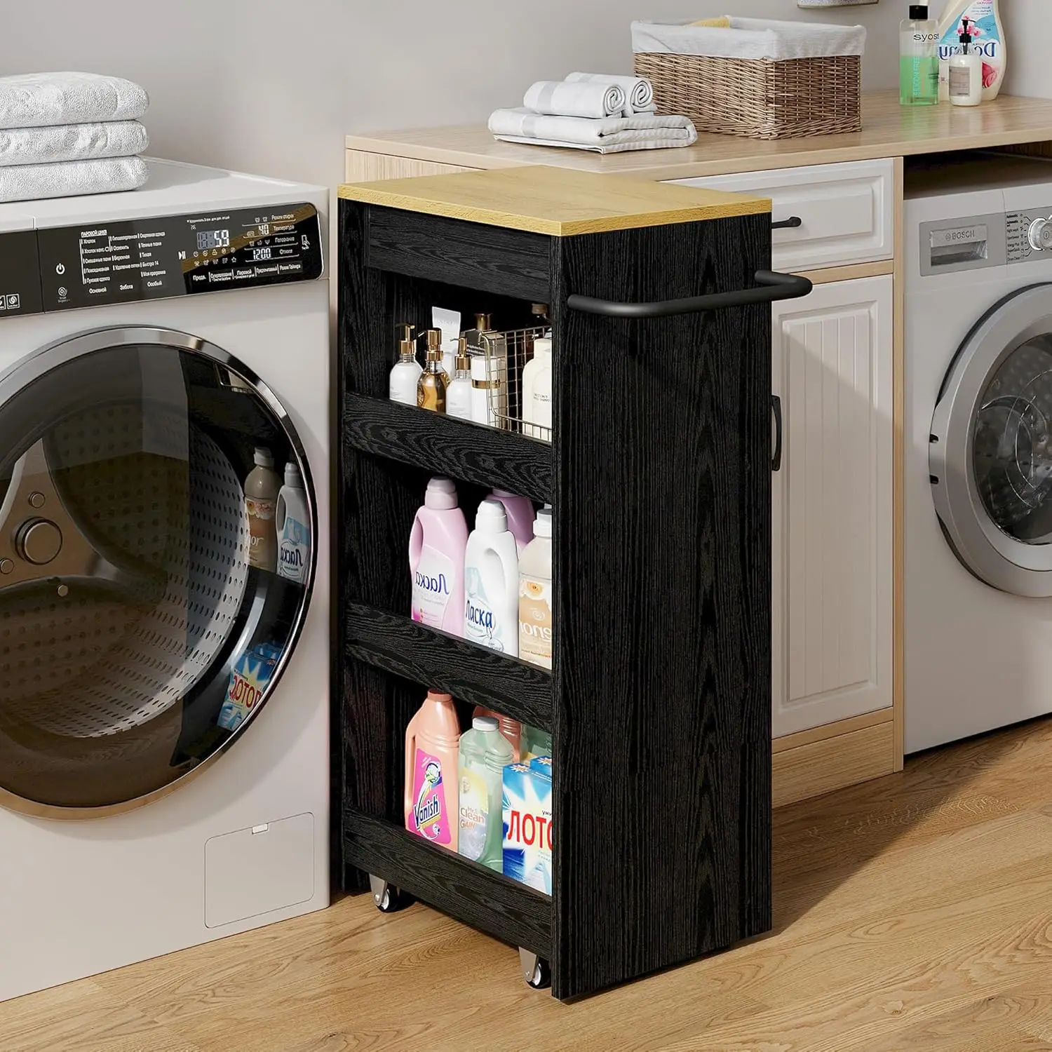 

Деревянная тележка для хранения, 4-х уровневая кухонная тележка на колесах, выдвижная универсальная тележка, тележка-органайзер с ручкой, ящик, горячая распродажа