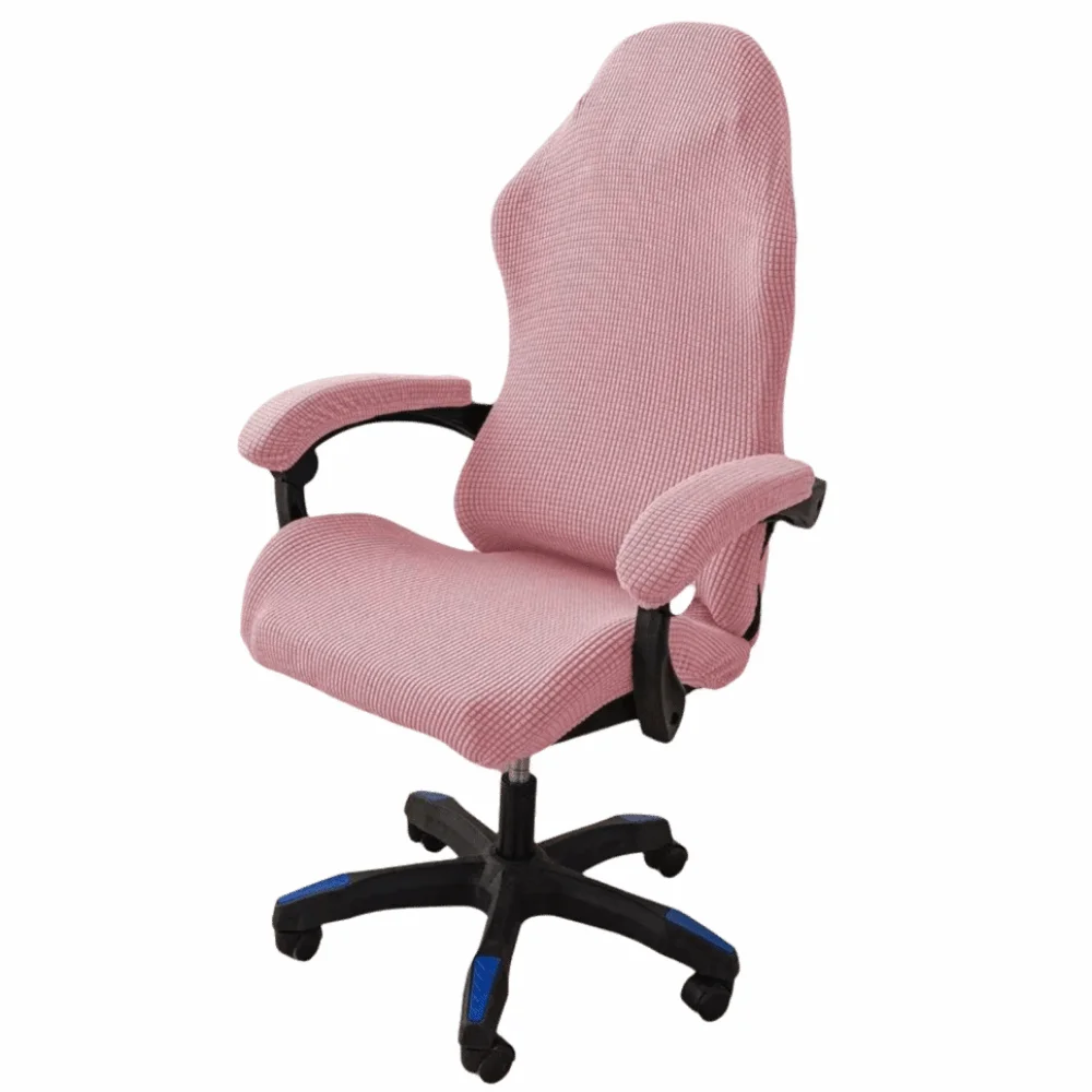 

Solid Color Gaming Chair Cover Elastic Dustproof Computer Chair Cover Breathable with Armrest Cover Chair Seat Slipcovers