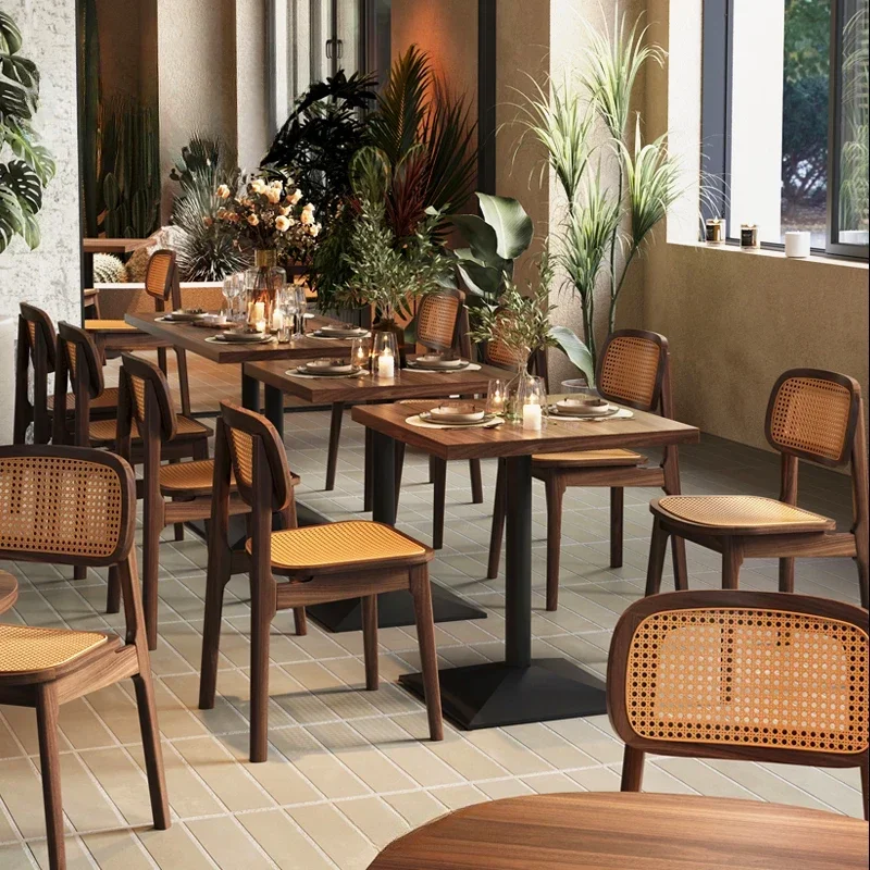 

Стул GALL Chiang Mai, массив дерева из ротанга, коммерческий ресторан, ресторан, ресторан, магазин, стол и стул, комбинация кафе, чайный домик, чайный отдых