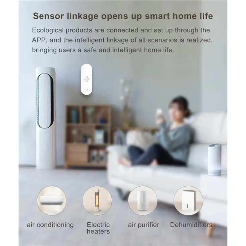 B50B-2X Tuya Wifi Smart Vibration Sensor Motion Detection Real-Time Remote Monitor Alarm For Home Window Drawers
