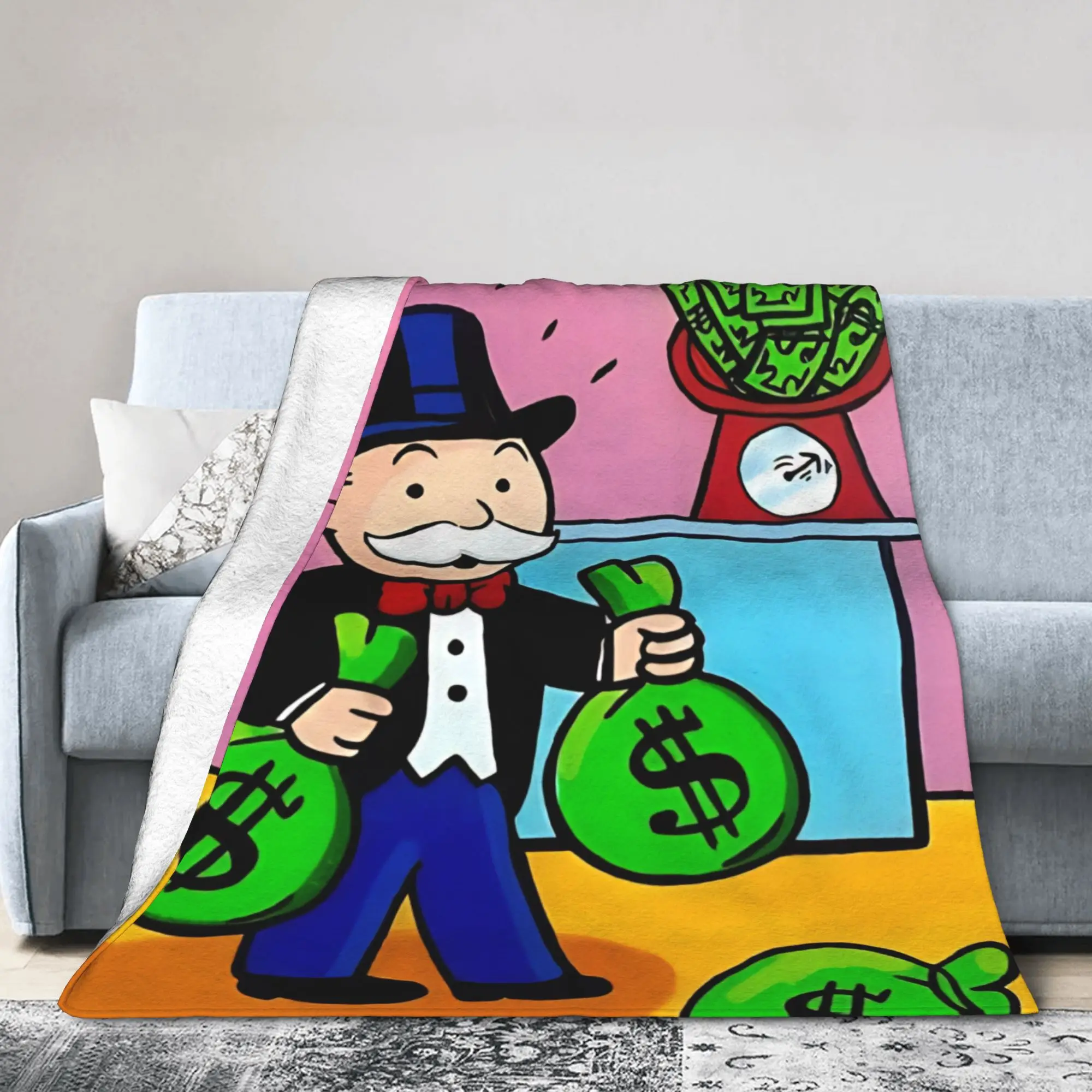 Coperta monopolicata per ragazzo ricco, dimensioni multiple, coperte super morbide e calde per divano, divano e letto