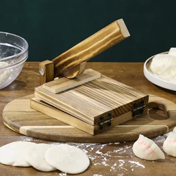 1 Pc Wooden Dough Presser Simple Dumpling Wrapper Mold Ergonomic Handle Easy Clean Kitchen Gadget wooden dough presser