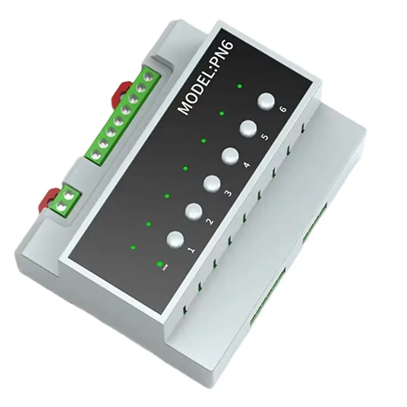 DT21 6-Channel 16A Relay Switch Module, WiFi Smart Home, Remote Control Appliance, 3-Way Motor Control, Grey