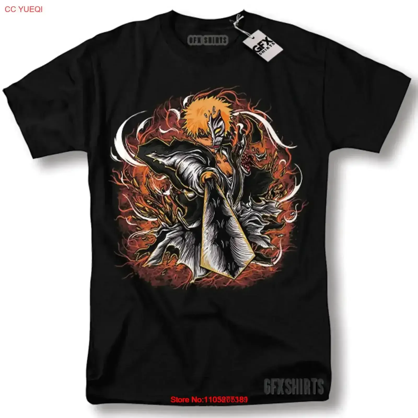 

Bleach Ichigo Kurosaki T Shirt Strip Horror Anime Manga vintage Washed Stretched Versatile homme streetwear Breathable vintage
