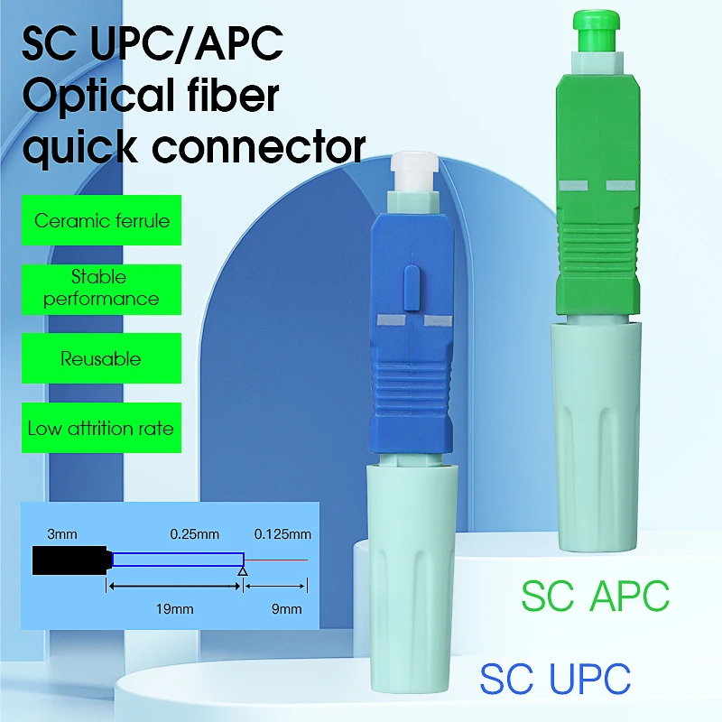 Optical Fiber Quick Connector Single-Mode SCUPC/SCAPC Cold Connector Tool SM FTTH Leather Fiber Optic Cable Fast Connector