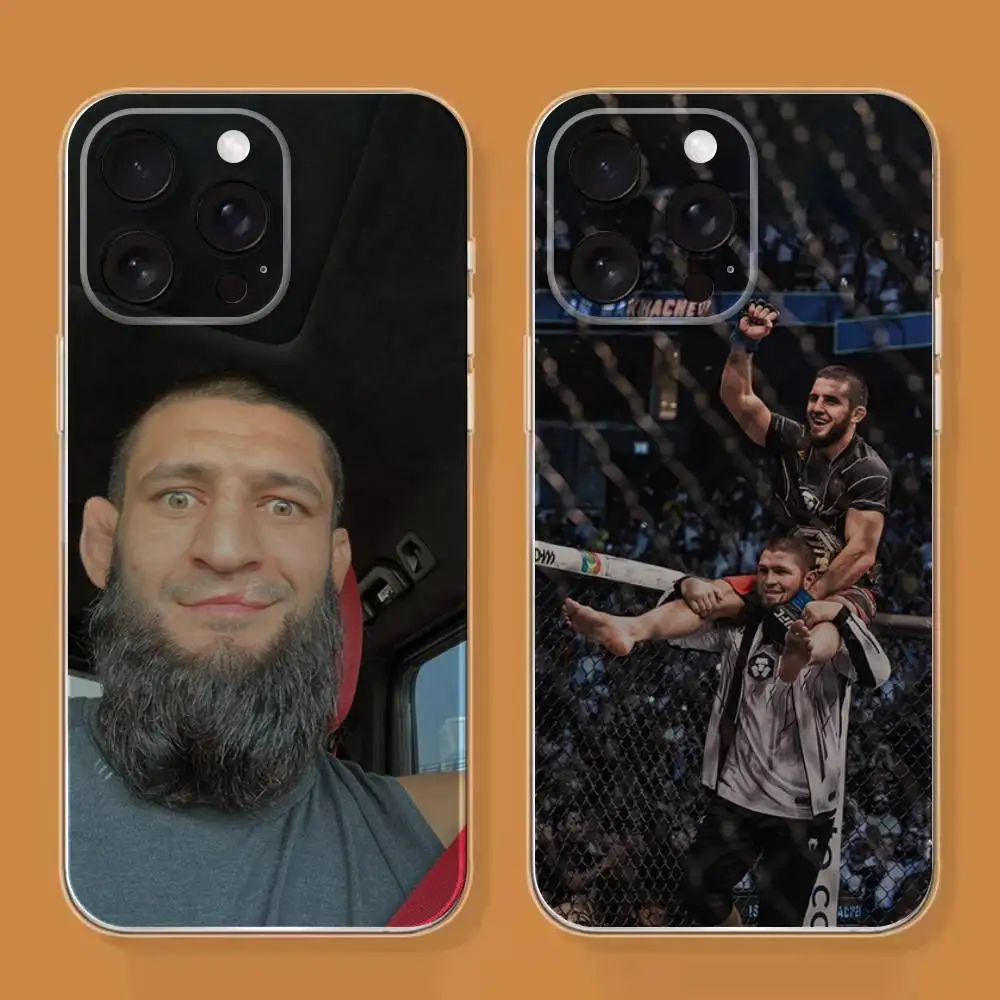 

I-Islam M-Makhachev Phone Case For iPhone 6,16,15,14,13,12,11,17 Pro,Max,Plus,X,XS,XR,SE,Mini Transparent Soft Cover