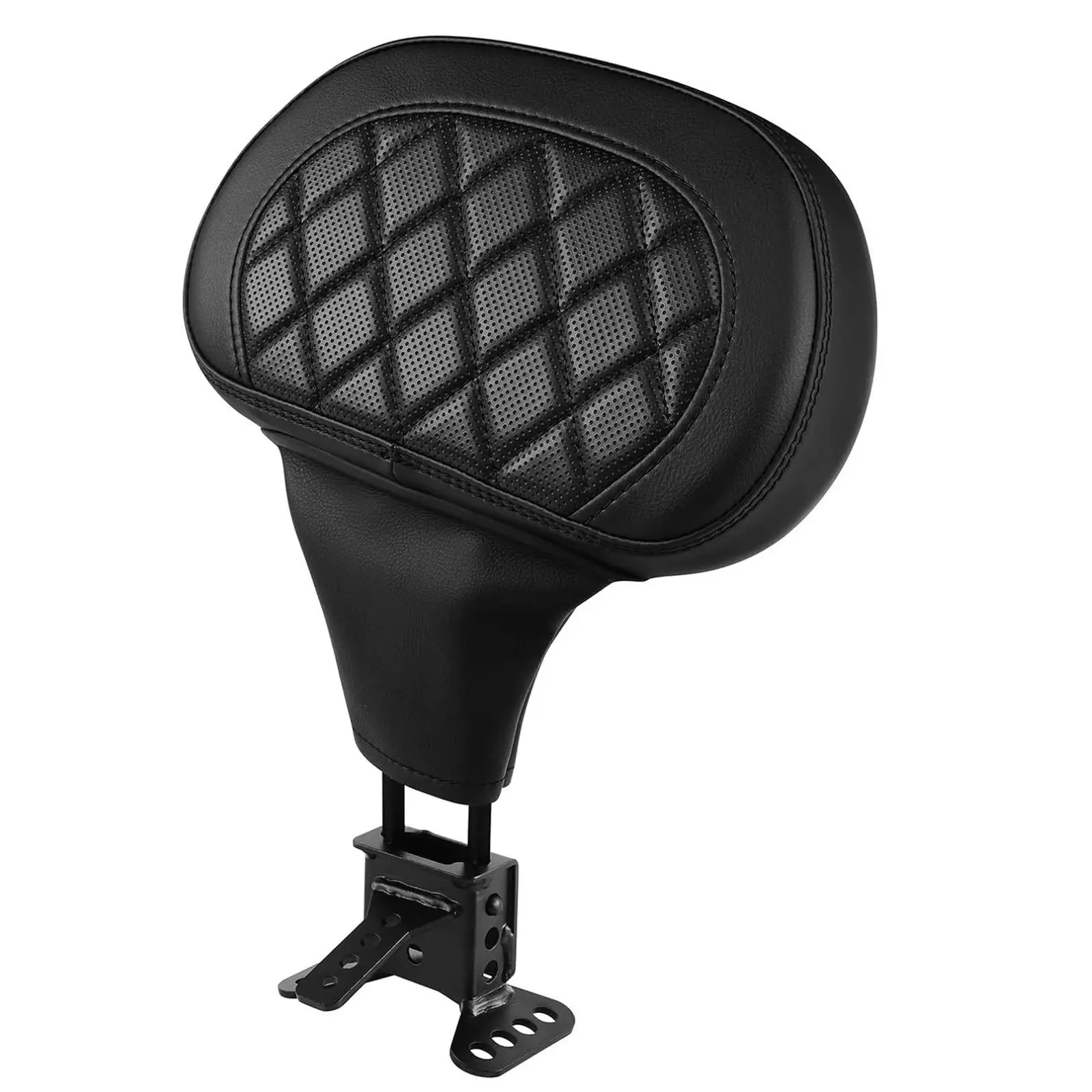 PU Leather Driver Backrest Support for Custom Cruiser Bike with Padded Cushion and Sturdy Metal Mounting Frame