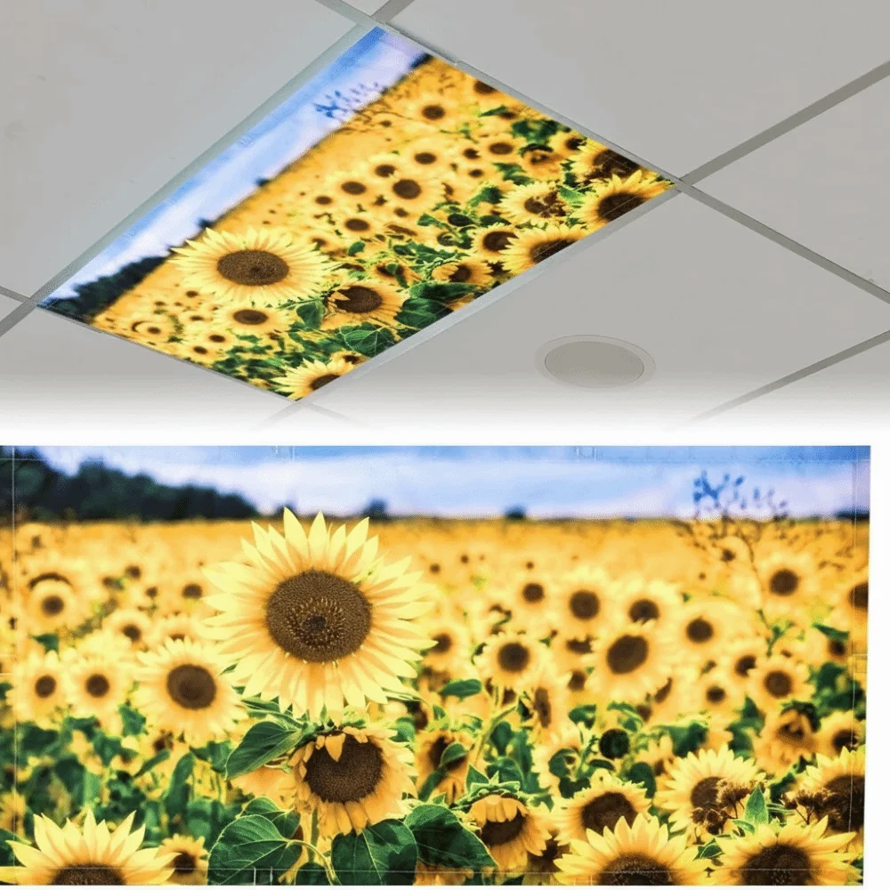Eye-protective 120*60cm Lampshade Anti-glare with 10 Magnetic Buckles Magnetic Light Filters 15 Styles Sky Fabric Lampshade Home