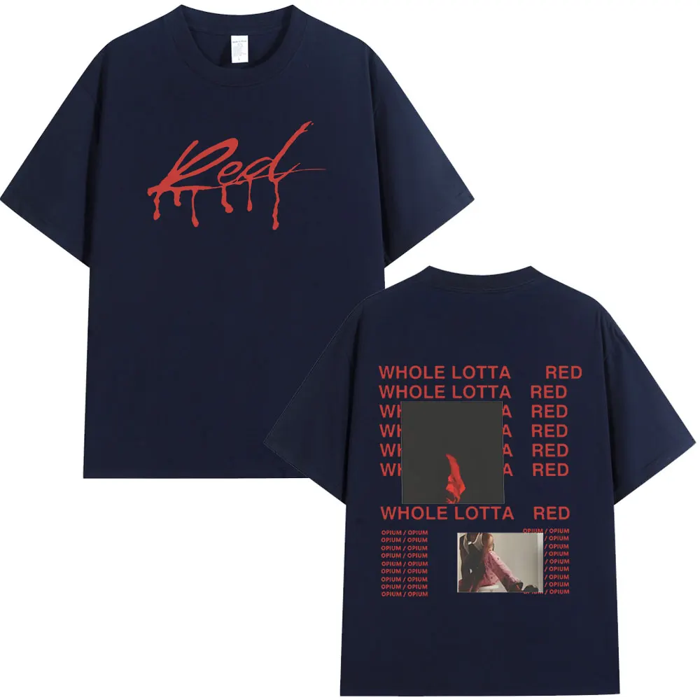 Rapper Playboi Carti T Shirt Album Whole Lotta Red Opium Merch T Shirts Men Women Fashion Hip Hop Oversized T-shirt Streetwear