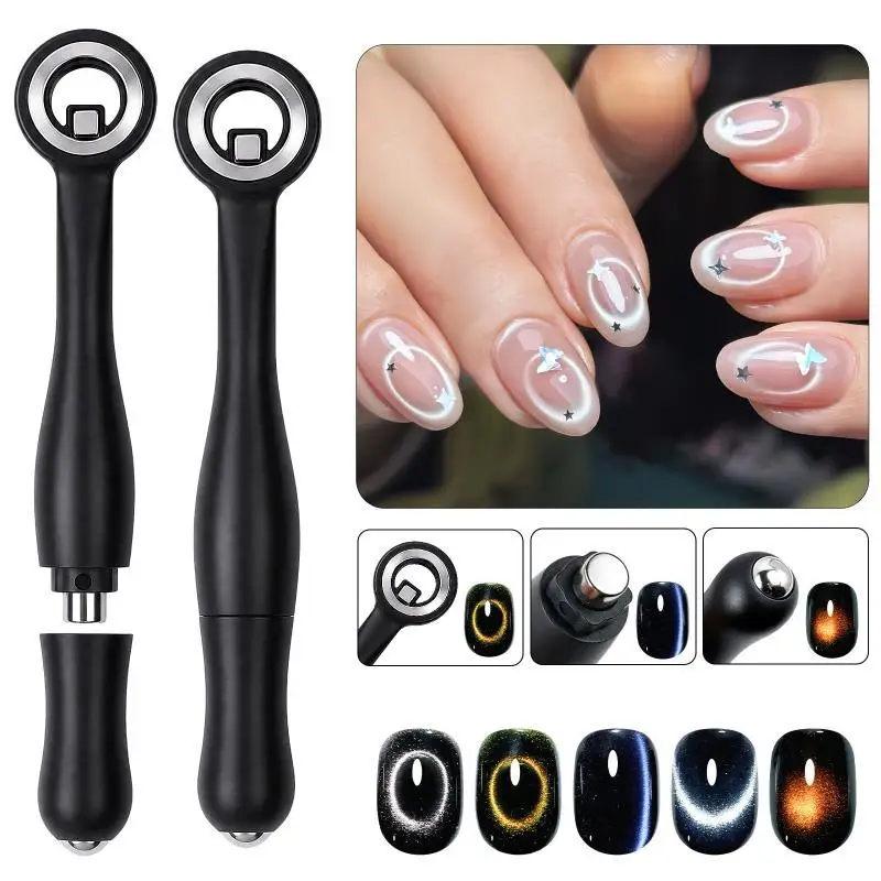1 Stück Magnetischer Nagellack-Stift 3-in-1 Katzenaugen-Magnet Nagelkunst-Werkzeug mit Starker Magnetkraft für DIY-Salon – Detail 1