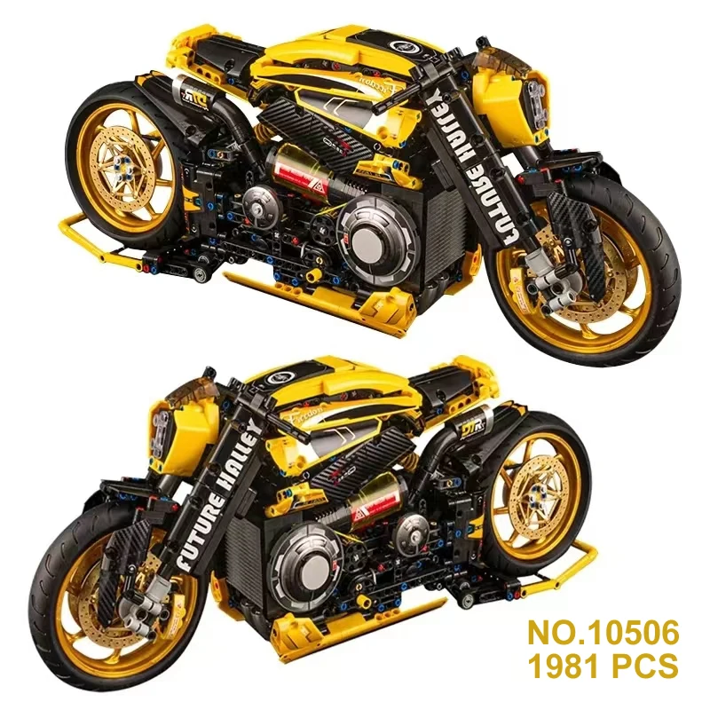 1981PCS Technical Building Block 1:5 2077Cyberpunk Punk Motorcycle Motorbike Locomotive Moc High Tech Modular Bricks Toys Boy