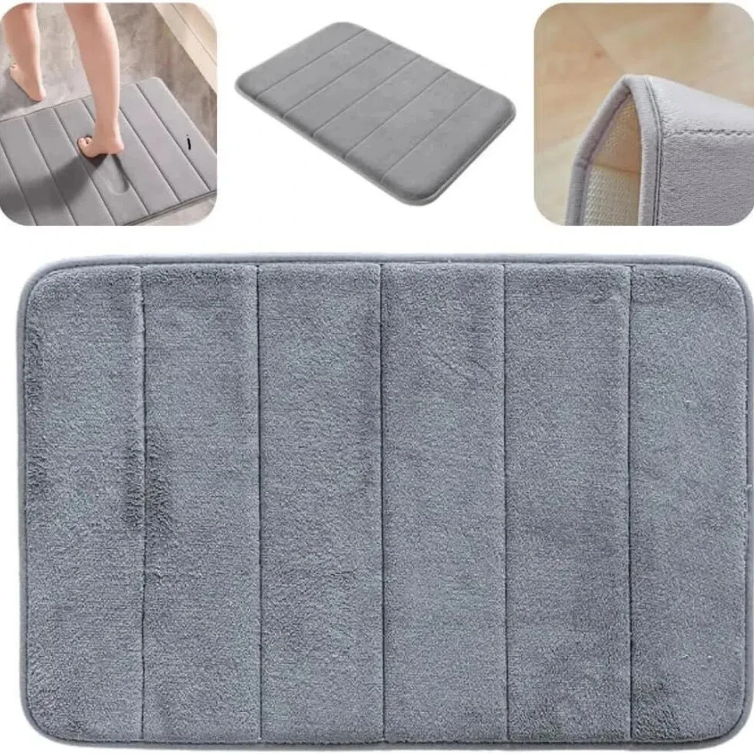 60x40cm Super Absorbent Memory Foam Bath Mat, Soft Bathroom Carpet Rugs for Floor, Non-Slip Shower Rug for Bedroom Toilet Decor