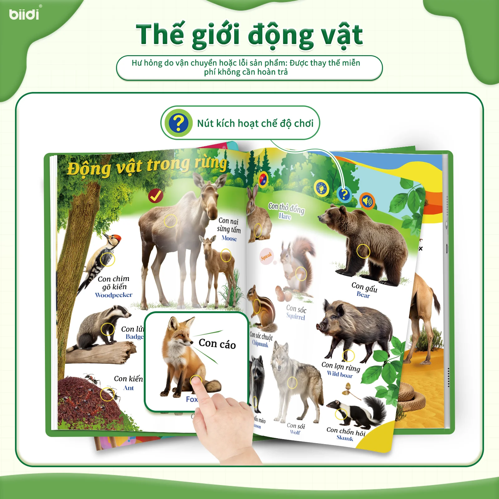 Children's Educational Toy Bilingual English Vietnamese Talking Book Smart Plaything Interactive Storybook Learning Fun