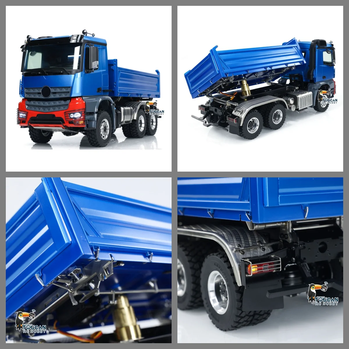 

1:14 LESU 6x6 3-Axles RC Hydraulic Dumper Truck TOUCAN DIY Painted Assembled Radio Control 3-way Tipper Cars Light Sound Vehicle