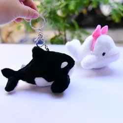 Orca portachiavi balena portachiavi morbido farcito soffice animale balena bambola Ins peluche balena ciondolo decorazione