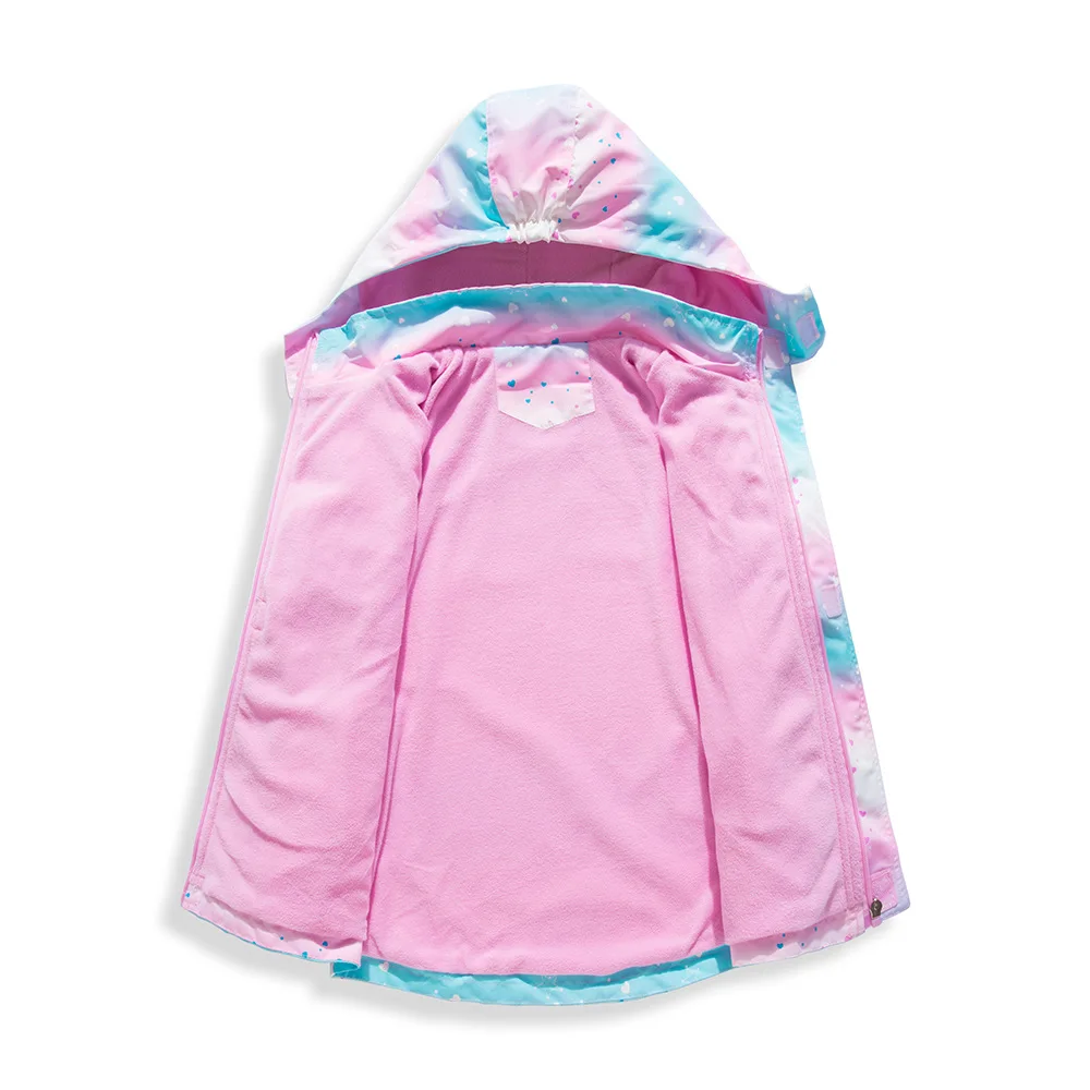 Waterproof Warmth Fleece Lined Detachable Hood Baby and Girls Zip Hiking Jackets Child Coats Kids Outfits 3-12 Years