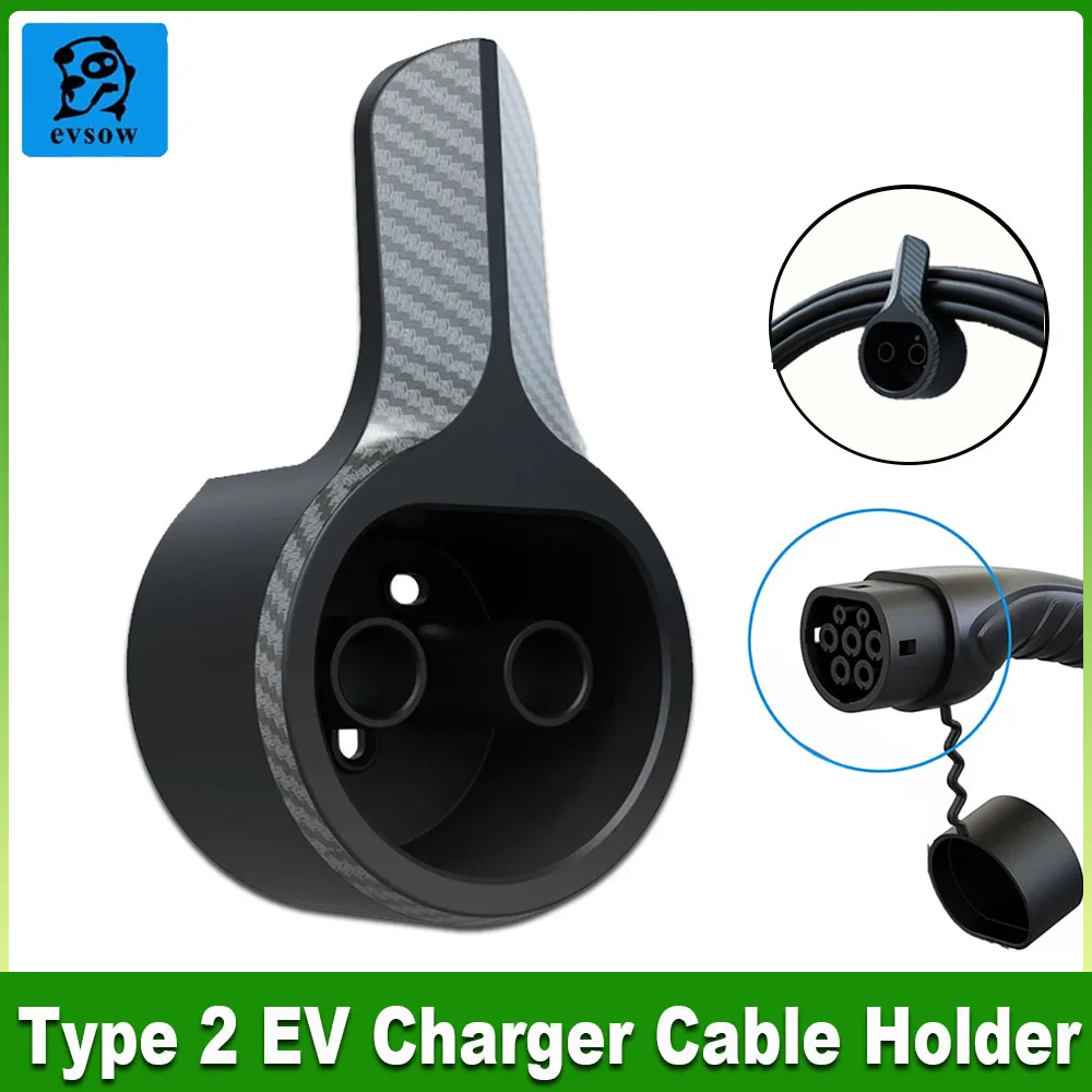 evsow Type 2 EV Charger Holder Cable Holder Electric Vehicle Wall Mount Charging Cable Organizer For Electric Vehicle For Type2