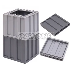 Marumine 30PCS 23405 Panel 1x6x5 Corrugated Plate MOC Model Kit Container Car Track Accessories Building Bricks Idea Parts