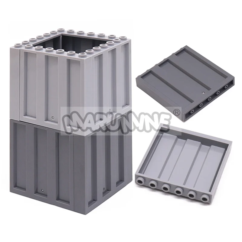 Marumine 30PCS 23405 Panel 1x6x5 Corrugated Plate MOC Model Kit Container Car Track Accessories Building Bricks Idea Parts