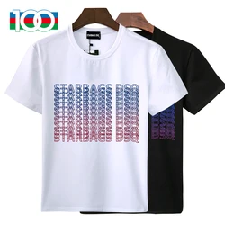 fashion brand short sleeve t-shirt men's summer new round neck cotton loose oversized men's top with bottom half sl