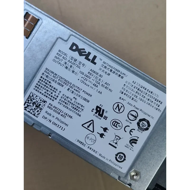 New Power Supply for DELL T410 Server Model A580E-S0 580W