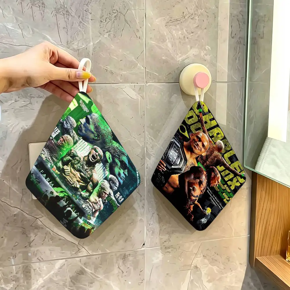Athlete C-Charles O-Oliveira  Hanging Polyester Cotton Towel, Reusable Hand Wiping Cloth, Wear Resistant for Home Kitchen Sink