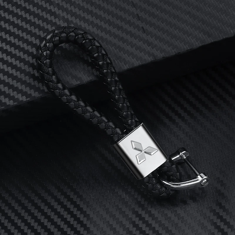 Llavero para coche, llavero con cordón, llavero con emblema de coche para Mitsubishi Lancer EX EVO GTS ASX V3 V5, accesorios para piezas de automóvil
