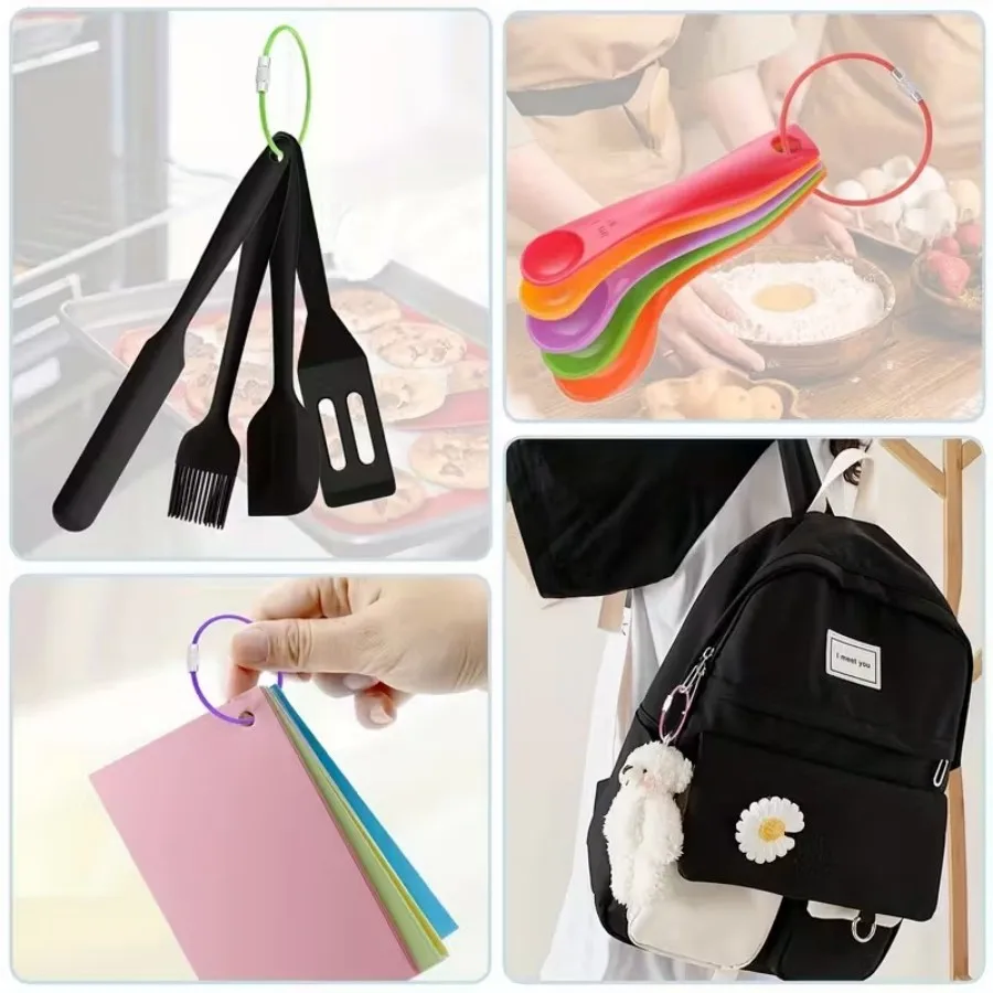 Steel Wire Key Rings, Rust-Proof Stainless Steel Keychain Rings, Secure Closure for Organizing Home Car Office Keys, Durable & E