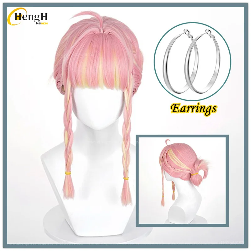 

In Stock Game OW Mercy Long 40cm Mixed Color Wig Angela Ziegler Heat Resistant Synthetic Hair Halloween Party Cosplay Anime Wigs