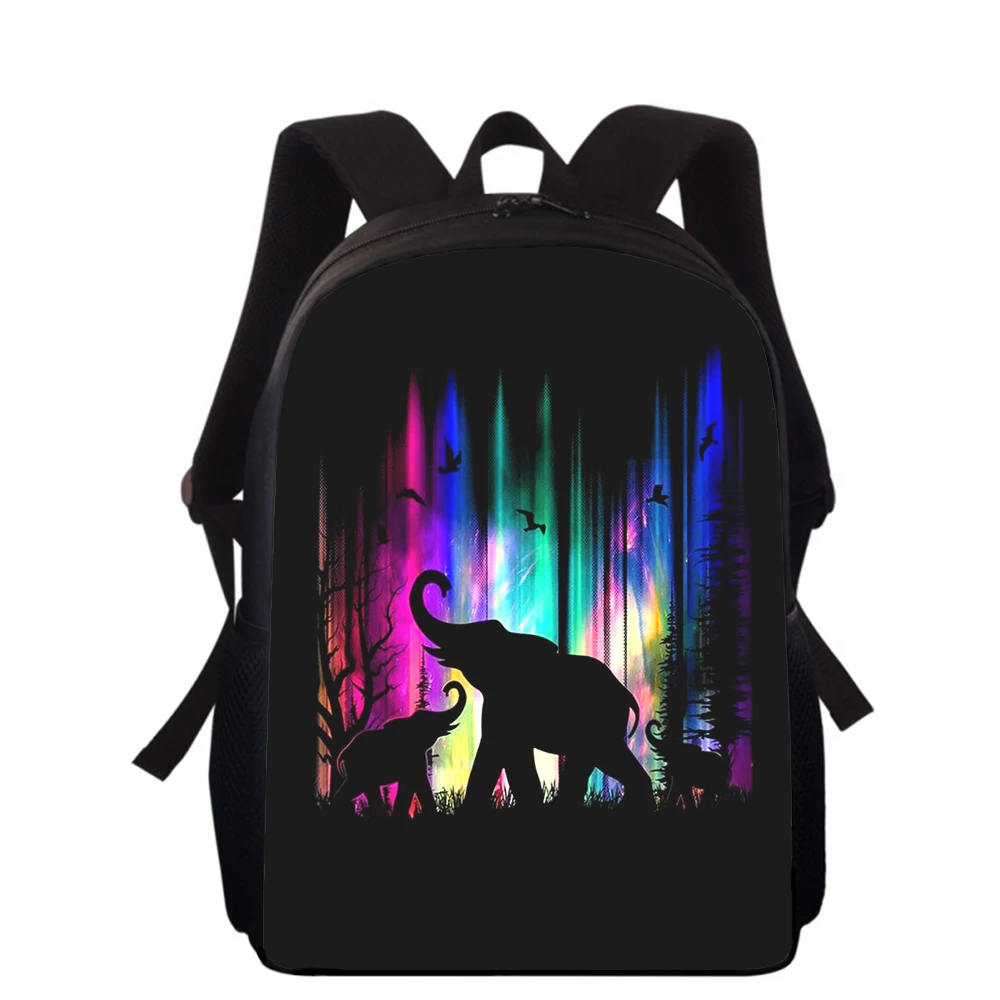 Ndian Animal Elephant art 15 "3D Print Kids Mochila Sacos de Escola Primária para Meninos Meninas Back Pack Estudantes School Book Bags