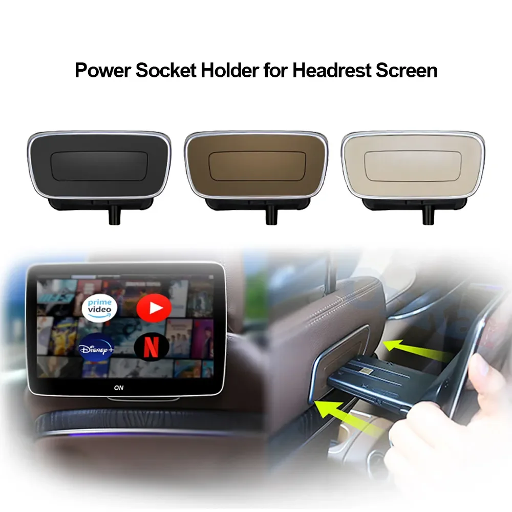 Plug In Headrest Monitor Power Socket Holder Car Accessories For Mercedes Benz W447 W203 W221 Power Adapter Monitor Support