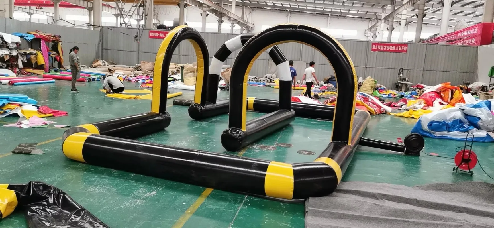 Commercial Outdoor Inflatable Go-Kart Track and Bumper Car Racing