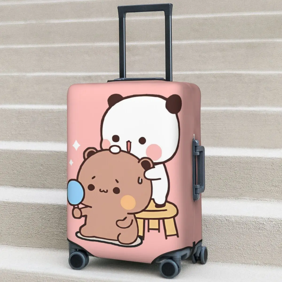 

Чехол для чемодана Peach And Goma Bubu Dudu с милым медведем, для отпуска и деловых поездок, защитный аксессуар для багажа