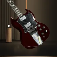 Free Shipping HOT Selling SG Red Black Mahogany Body Rosewood Fingerboard 40-inch Design Simple Rock Metal Electric Guitar