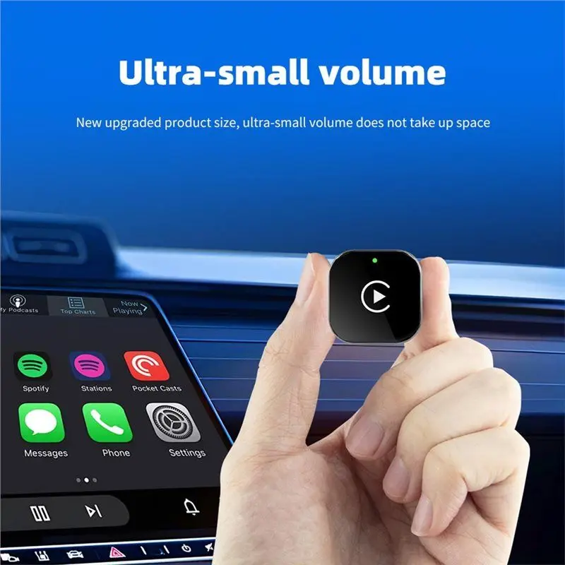 M45K-For IOS& Android Compatible Wireless Carplay Adapter Mini Design-Plug& Play No Battery Required Works With Most Vehicles Ca