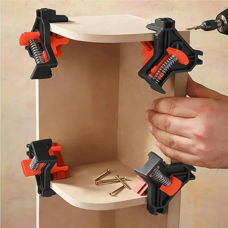 A23E-90 Degree Angle Clamps Woodworking Corner Spring Clip Right Angle Clips Fixer Tools Quick Adjustable Furniture Fixing