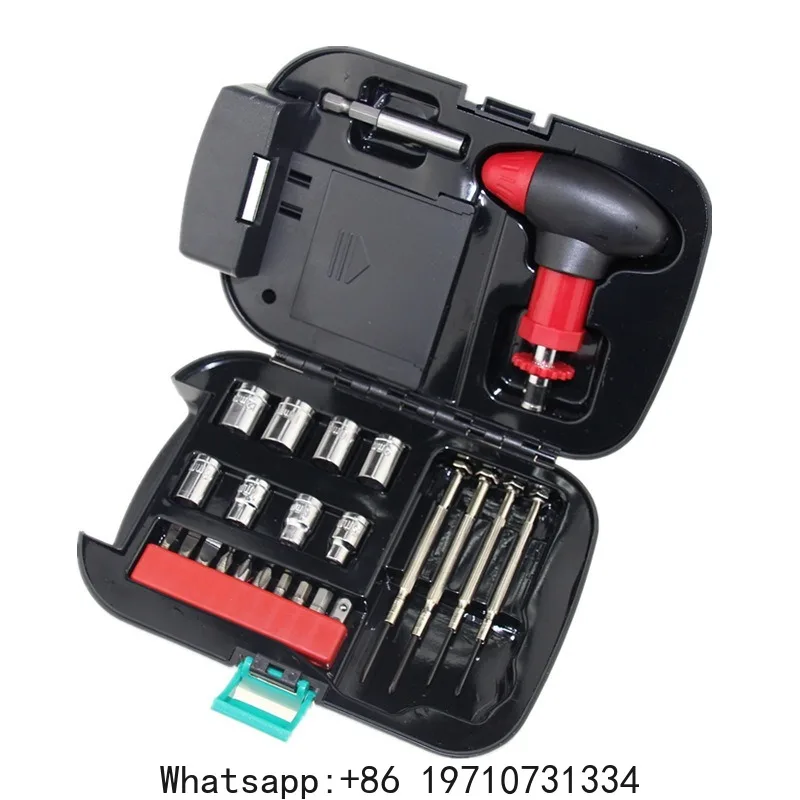2-in-1 Flashlight & Tool Set – 24-Piece Household Hardware Kit with LED Light in Tool Box – Home DIY Repair