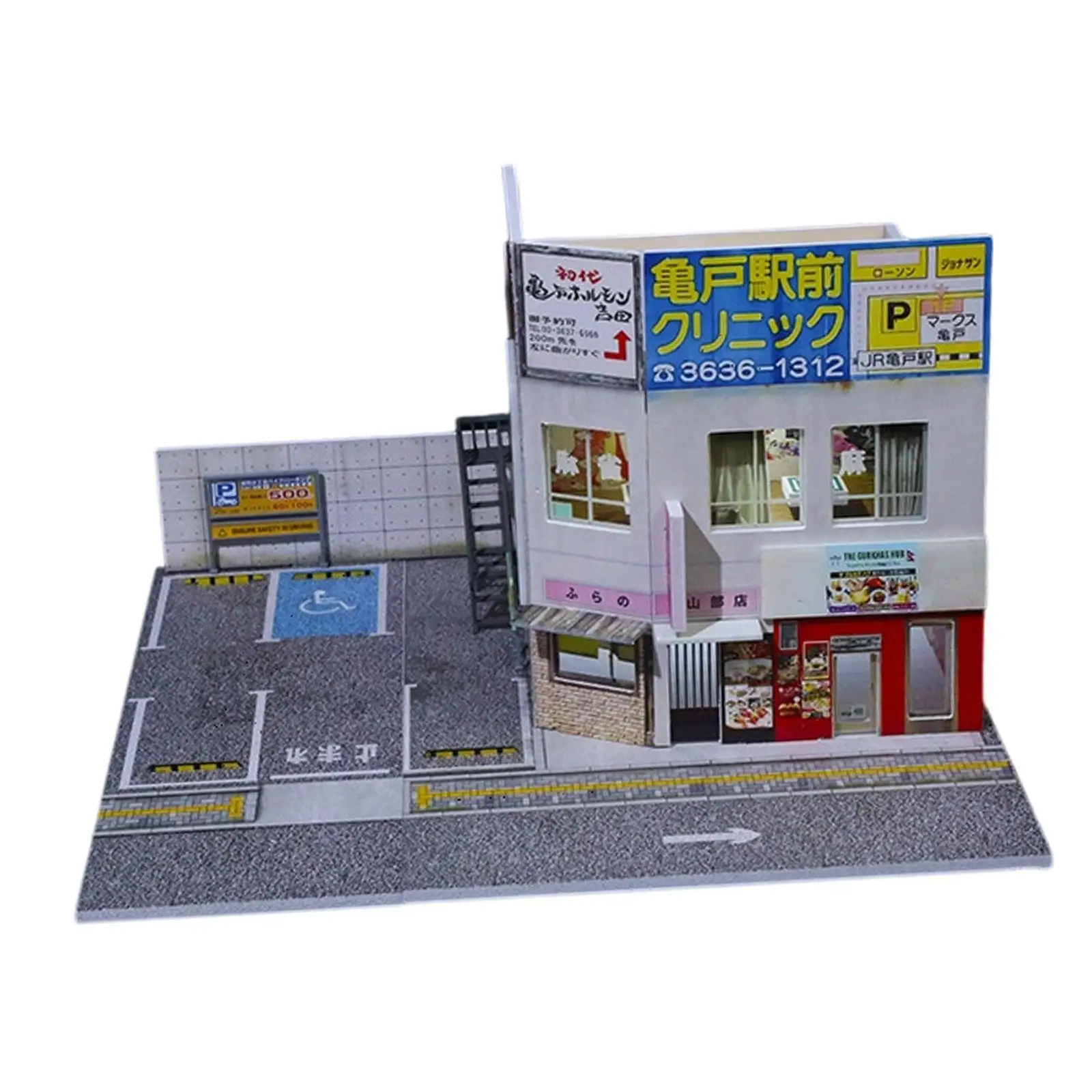 

1/64 Parking Lot Display Case with Lights Realistic Easy Assembly Dustproof